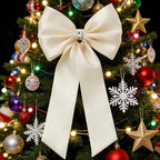 Meseey Giant Satin Bow 27x39 Inch Extra Large Decorative Bow for Christmas Tree Topper,Party,Home Wall,Baby Shower & Birthday Decor（Ivory - Image 3