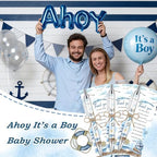 145 Pieces Ahoy It’s a Boy Baby Shower Favors for Guest Nautical Ballpoint Pens and Keychains Gifts Bulk Retractable Baby Shower Pens Gender Reveal Greeting Cards Souvenirs Prizes - Image 5