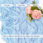 20 Pack Baby Blue 17 x 108 Inch Cheesecloth Table Runner - Boho Gauze Sheer Fabric for Wedding Baby Shower Party Home Decor - Image 6
