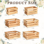 CroBlissful 6 Pcs Decorative Wood Crate Storage Display, Classic Color - Image 2