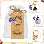 Ecation 120 Pack Ladybug Keychain Favors with Kraft Cards Organza Bags - Image 3