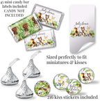 Amanda Creation Woodland Baby Shower Invitations & Party Bundle, 20 Pack 5x7 Woodland Animal Invites with White Envelopes, Diaper Raffle, Book Cards, Stickers & Wrappers - Image 5