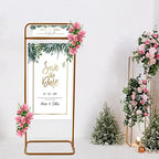 Wedding Sign Stand,Poster Holder for Display, Gold 4.9Ft Height Welcome Sign Frame for Wedding, Restaurant or Business - Image 2