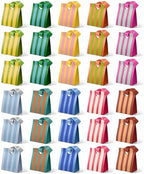 Vitalizart Striped Paper Gift Bags With Ribbon Handles Small Bulk Pack by Vitalizart