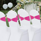 Pack of 120 Spandex Chair Sashes Bows Stretch Chair Cover Band with Buckle Slider Universal Elastic Chair Ties for Wedding Banquet Party Event Decoration (Fuchsia) - Image 7