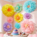 Alecono 9 Pcs Giant Paper Flowers, Extra Large Handcrafted Tissue Paper Flowers Decorations for Wall, Crepe Floral for Mexican Fiesta, Wedding Backdrop, Bridal Shower Birthday Party Decor(24"20"14") by AleconoBetterYourLife