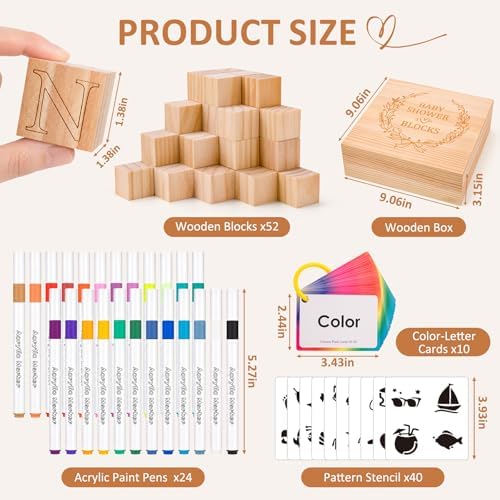 VISCOO 138 PCS Baby Shower Blocks Game Set for Guest,Game Sign Decorations - Image 2