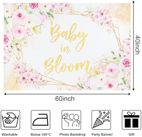 Baby in Bloom Decorations includ “Baby in Bloom” Letter Sign, Pink Sage Green Balloon Garland Arch Kit, Baby Boxes with Letters, Backdrop - Image 6