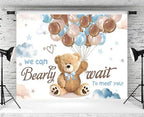 10x8ft We Can Bearly Wait Backdrop Bear Baby Shower Photography Background for Boys Cute Cartoon Balloons Baby Shower Party Decorations Supplies Photo Booth Props - Image 3