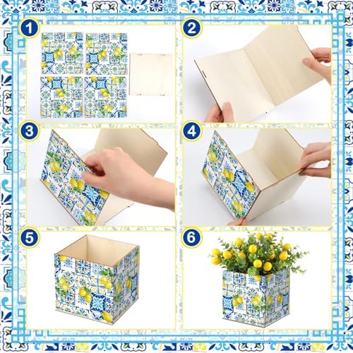 Amyhill 6 Pcs Summer Capri Lemon Table Centerpiece Tile Box - Image 4