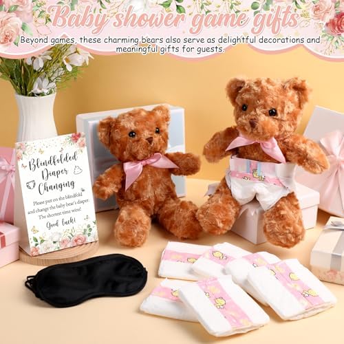 Simgoing 19 Pcs Bear Diaper Changing Game Supplies, Elegant, Pink - Image 6