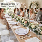 DaYammi 350PCS Silver Plastic Dinnerware Set for 50 Guests - Image 5