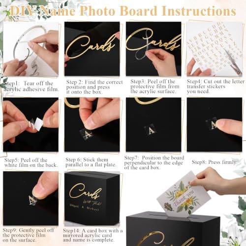 Ripeng Acrylic Black Wedding Card Box with Lock, Wedding Reception Decor - Image 3
