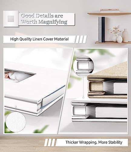 Artfeel Photo Album Self Adhesive Scrapbook Album for 3x5 4x6 5x7 8x10 Pictures,120 Pages Linen Cover with Display Window DIY Photo Book,Ideal Gifts for Family Travel Wedding Baby - Image 5