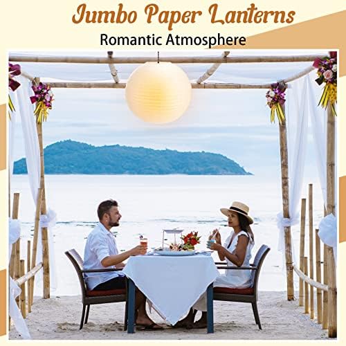 2 Pack 30 Inch Large Paper Lanterns White Hanging Lantern for Decor - Image 4
