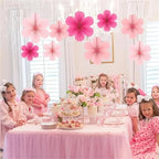 9pcs Paper Fan Flower Set for Wedding Birthday Party Decor - Image 6