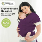 KeaBabies Baby Wrap Carrier, All in 1 Original Baby Carrier (Royal Purple) - Image 2