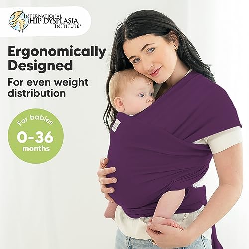 KeaBabies Baby Wrap Carrier, All in 1 Original Baby Carrier (Royal Purple) - Image 2