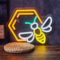 Bee Neon Sign – USB Wall Light in Warm Yellow, LED Wall Sign for Bedroom, Living Room, Parties, or Unique Gift for Bee Lovers 14″ ×11″ by DUOLIYBC