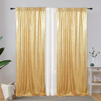 Eternal Beauty Gold Sequin Backdrop Curtains, 4 Panels 2x8FT - Image 2