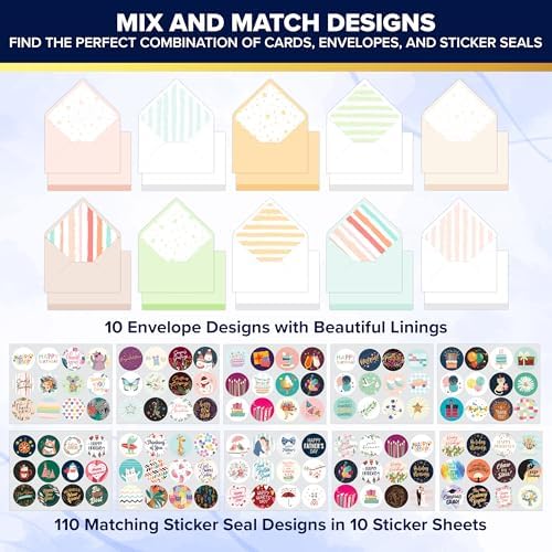 Decorably 110 Pack Gold Foil 5x7in All Occasion Cards Assortment Box Set - Image 6