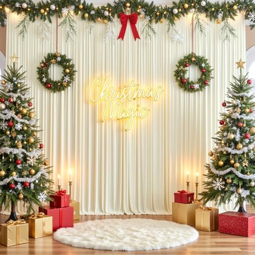 30x12 ft Ivory Backdrop Curtains for Weddings Parties, Birthdays and Photos - Image 4