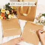 Yeaqee 100 Pcs Metallic Paepr Gift Bags Bulk with Handles,Kraft - Image 4