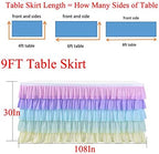 HB HBB MAGIC Unicorn Table Skirt Rainbow Tablecloth for Rectangle Table 9ft Fiesta Baby Shower Girls Birthday Party Unicorn Party Wedding - Image 3
