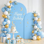 Wedding Arch Cover Set of 2 Baby Blue Arch Backdrop Cover 7.2ft, 6ft Spandex Fitted Backdrop Arch Covers Chiara Stand Cover Baby Shower Backdrop Coovers for Birthday Party Gender Reveal Decor - Image 4