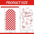 FYSUIMU 2 Pcs That's Amore Arch Backdrop Covers Red Plaid Pizza Pasta Stretchy Spandex Arch Stand Fabric Cover for Italian Party Wedding Bridal Shower Bachelorette Engagement Decorations (5ft/6ft) - Image 2