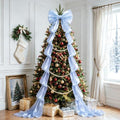 Big Blue Bow Coquette Room Decor, 16x85 Inch Large Christmas Bows for Birthday Decorations, Christmas Tree Topper, Girl Room Decor, Bachelorette, Wedding, Baby Shower, Front Door, Wreath (Blue) by AERORIBOWEnjoyEveryDay