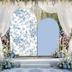 Mindsoft 2 Pcs Blue Flower Arch Cover Backdrop - Image 4