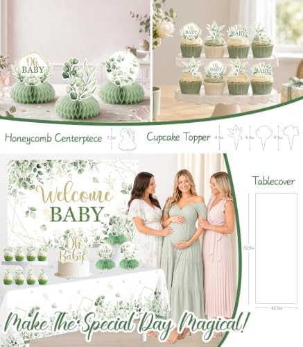 138Pcs Sage Green Baby Shower, Oh Baby Balloon Garland Arch Kit - Image 5
