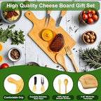 61PCS Baby Shower Prizes for Game Winners, 6 Sets Bamboo Cheese Board with Spoon, Knives & Fork, Towel, Thank You Card & Gift Bags -Wedding Bridal Shower Favors, Serving Board Party Gifts - Image 2