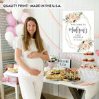 Andaz Press Personalized Large Canvas Baby Shower Welcome Sign, 16 x 20 Inches, Geometric Peachy Pink Floral Wreath, Guestbook Alternative, Custom Baby Shower Sign, Floral Baby Shower, Baby Sprinkle - Image 5