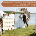 Pinkunn Terracotta Floral Wedding Seating Chart with Easel Display Stand 15.8 x 23.6 Inch Rose Wooden Rustic Seating Chart Board Please Find Your Seat Sign for Baby & Bride Shower Wedding Sign Decor - Image 2