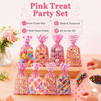 84 Pcs Pink Party Kit, 60 Treat Bags w/Ties,12 Mini Candy Scoops & 12 Tongs - Image 4
