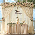 30ft x 10ft Champagne Backdrop Curtains, Wrinkle-Free Sheer Chiffon Fabric Photo Backdrop Drapes for Wedding Arch Party Ceremony Stage Photography Decorations - Image 7