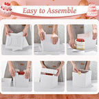 25Pcs 8x8x8 Inch Cake Boxes, White Bakery Box with Window & Stickers - Image 4