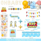 Party Inspo Cartoon Toy Baby Shower Decorations, 138 PCs - Its a Boy Story Baby Shower Party Supplies with Toy Inspired Story Backdrop, Balloon Garland, Cake Topper, Mommy To Be Sash - Image 2