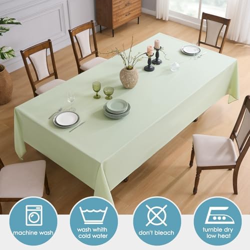 VidaFete 6 Pack 90 * 132inch Sagegreen Rectangle Tablecloth for 6ft Tables - Image 4
