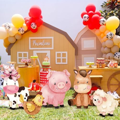 Eaasty 5 Pcs Farm Animal Party Decorations, 16-24 Inch Farm Animal Cutouts - Image 5