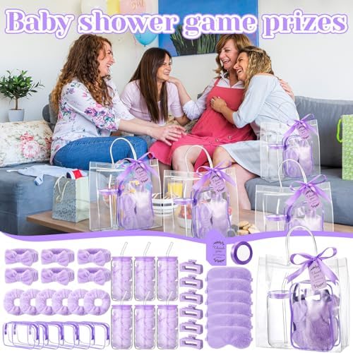 48 Pcs Baby Shower Game Prizes Gift Set for Guests, Purple - Image 4