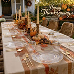 Liacere 150Pcs Clear Plastic Plates-Clear and Gold Disposable Plates Set-Clear and Gold Rim Disposable Plastic Dinnerware include 50Plates,25Pack Silverware and 25Cups for Thanksgiving/Fall Party - Image 6