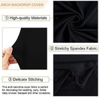 FANPROMS Wedding Arch Cover Black Arch Cover 6FT 7.2FT Spandex Arch Backdrop Cover Set of 2 Chiara Arch Backdrop Stand Cover Fitted Arch Frame Cover Garland Arch Stand Cover for Anniversary Party - Image 3
