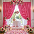30 ft x 10 ft Wrinkle Free Fuchsia Backdrop Curtain for Parties, 6Panels Polyester Hot Pink Photo Backdrop Drapes for Wedding Birthday Party Baby Shower - Image 6
