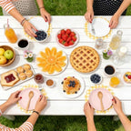 100Pcs Checkered Paper Placemats Yellow Gingham Place Mats 13.5 Inch Disposable Round Decorative Dining Table Mat with Scalloped Edge Paper Cutouts Decor for Wedding Baby Shower Table Party Supplies - Image 7