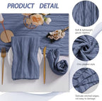 LZY 60 Pack Gauze Cheesecloth Napkins 20x20 Inch Dinner Cloth Napkins, Soft Boho Table Napkins Rustic Wrinkled Cheese Cloth Napkins Bulk for Wedding Party Baby Shower Event Decor (Dusty Blue) - Image 4