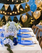 Nervure 175Pcs Blue Plastic Plates, Disposable Party Plates for 25 Guests - Image 6