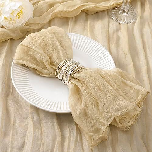 DeZerlor Champagne Washable Cheesecloth Napkins Set of 100 for Party by DeZerlor